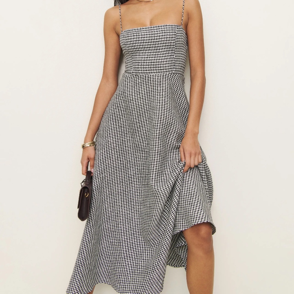 Reformation Petites Monette Linen Dress Black - Size 4P